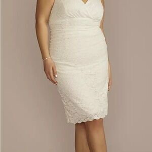 Elegant Soft White Lace & Sequin Dress